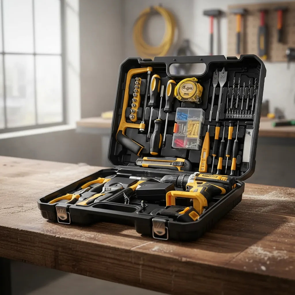 Taladro Inalámbrico 48V Profesional con Maletín de Herramientas y 2 Baterías Recargables