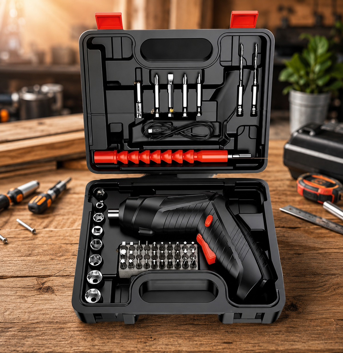 SET DESTORNILLADOR ELECTRICO INALAMBRICO 47 EN 1 | Potencia, Precisión y Comodidad para Todo Tipo de Reparaciones